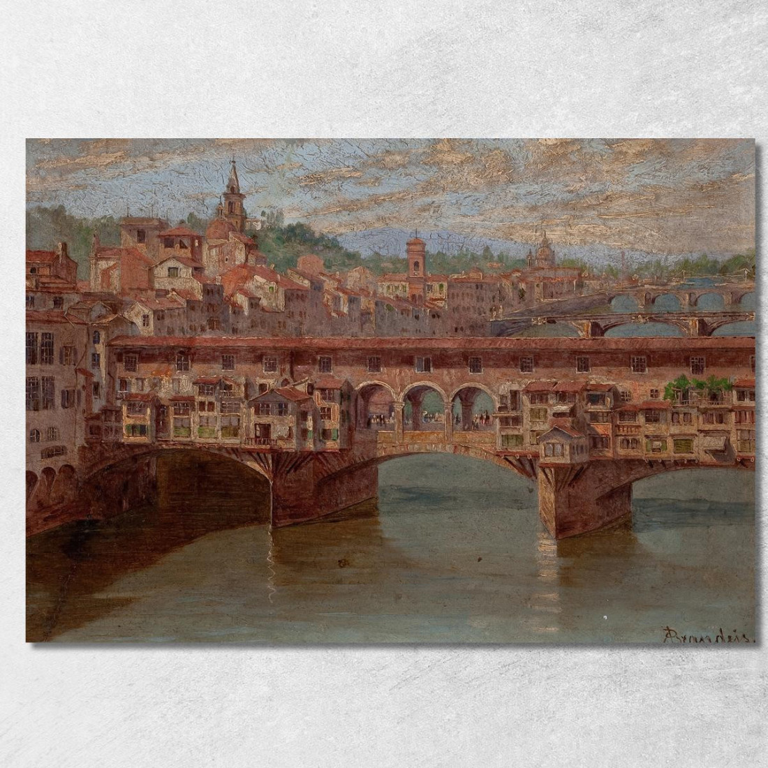 Ponte Vecchio Firenze Antonietta Brandeis abn29 quadro stampato su tela Ponte Vecchio Firenze Antonietta Brandeis abn29 quadro stampato su tela