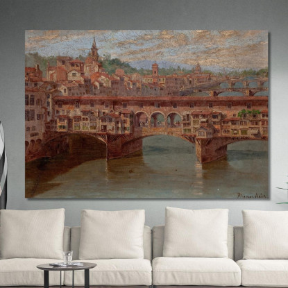 Ponte Vecchio Firenze Antonietta Brandeis abn29 quadro stampato su tela