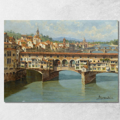 Il Ponte Vecchio Firenze Antonietta Brandeis abn44 quadro stampato su tela