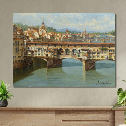 Il Ponte Vecchio Firenze Antonietta Brandeis abn44 quadro stampato su tela