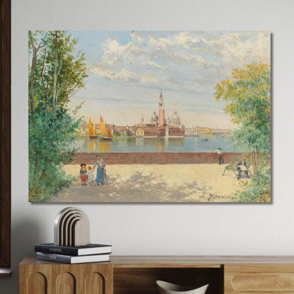 Venezia Una Veduta Di San Giorgio Dai Giardini Antonietta Brandeis abn47 quadro stampato su tela