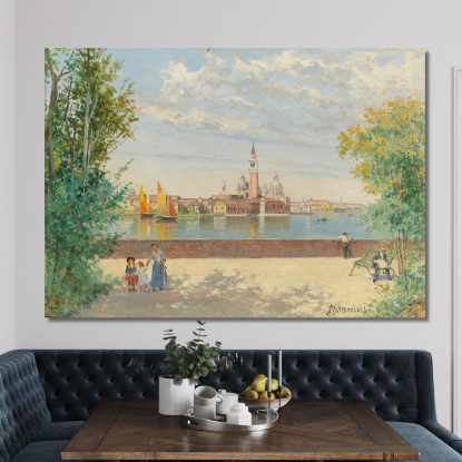 Venezia Una Veduta Di San Giorgio Dai Giardini Antonietta Brandeis abn47 quadro stampato su tela