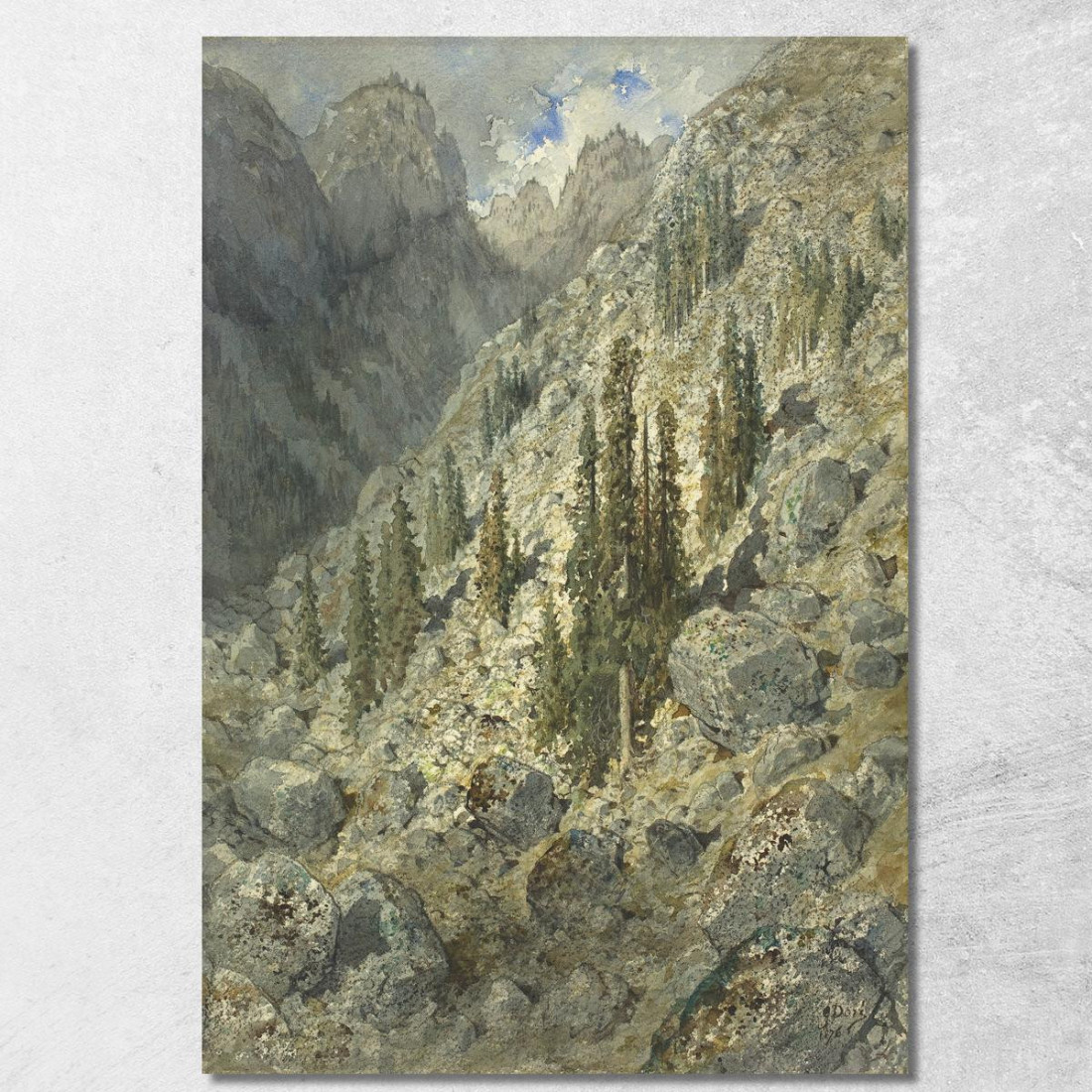 Una Valle Alpina Con Alberi E Massi Doré Gustave gdr6 quadro stampato su tela Una Valle Alpina Con Alberi E Massi Doré Gustave gdr6 quadro stampato su tela