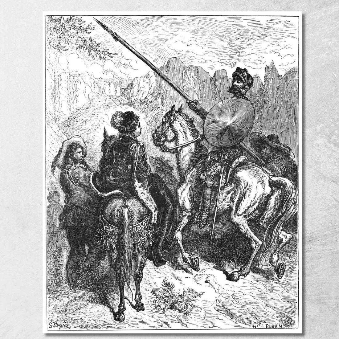 Don Chisciotte E La Principessa Micomicona Doré Gustave gdr22 quadro stampato su tela Don Chisciotte E La Principessa Micomicona Doré Gustave gdr22 quadro stampato su tela