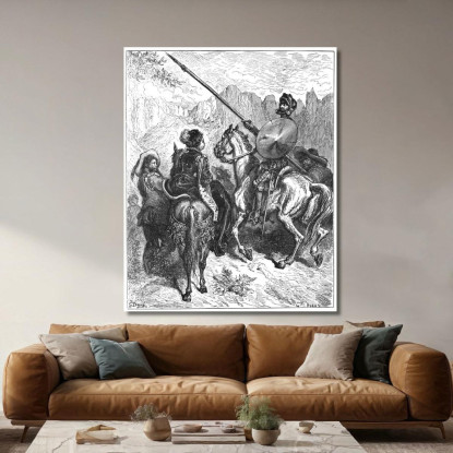 Don Chisciotte E La Principessa Micomicona Doré Gustave gdr22 quadro stampato su tela