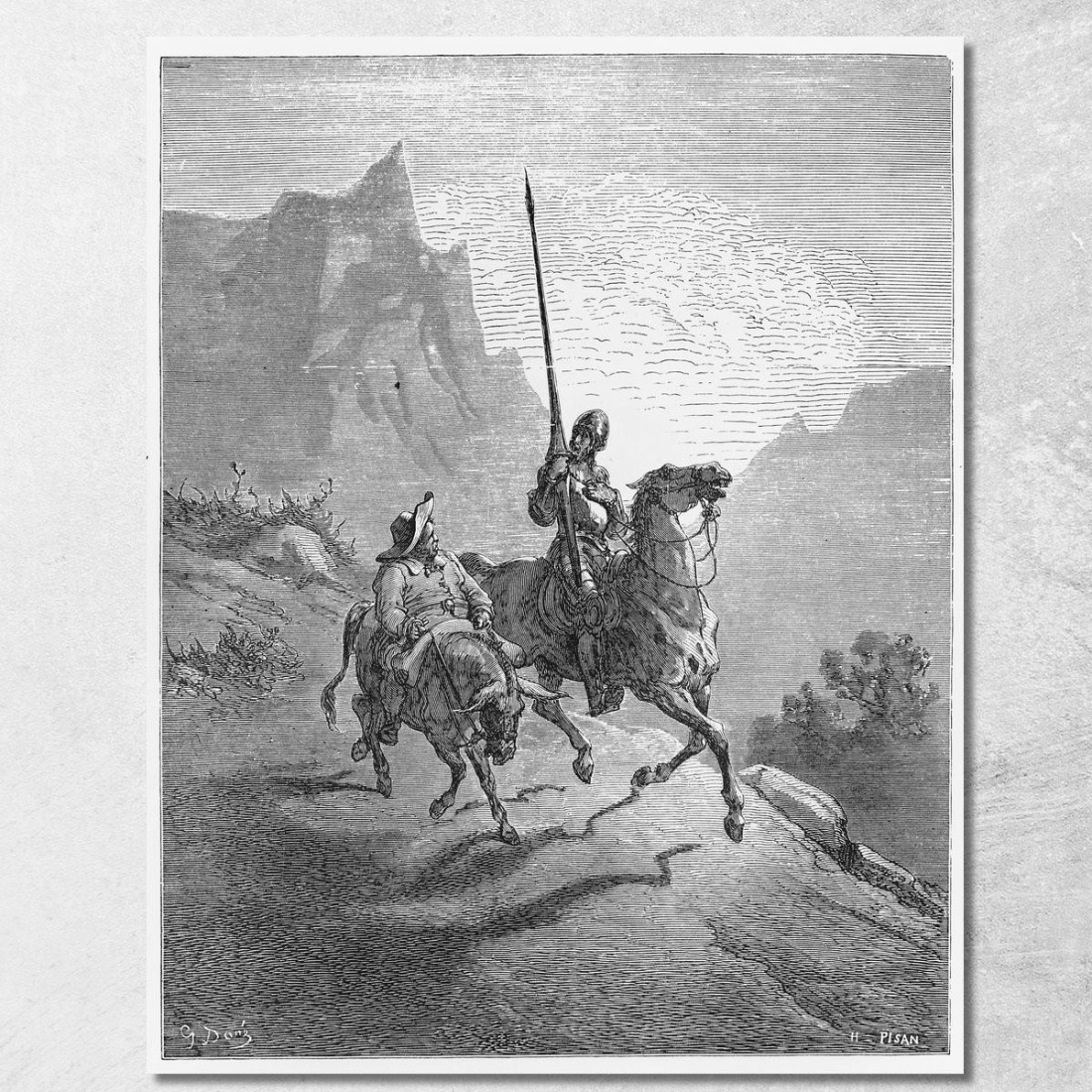 Don Chisciotte E Sancio Panza Doré Gustave gdr24 quadro stampato su tela Don Chisciotte E Sancio Panza Doré Gustave gdr24 quadro stampato su tela