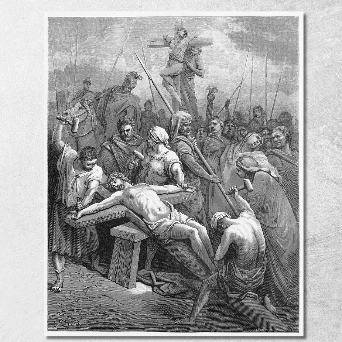 Gesù È Inchiodato Alla Croce Doré Gustave gdr40 quadro stampato su tela Gesù È Inchiodato Alla Croce Doré Gustave gdr40 quadro stampato su tela
