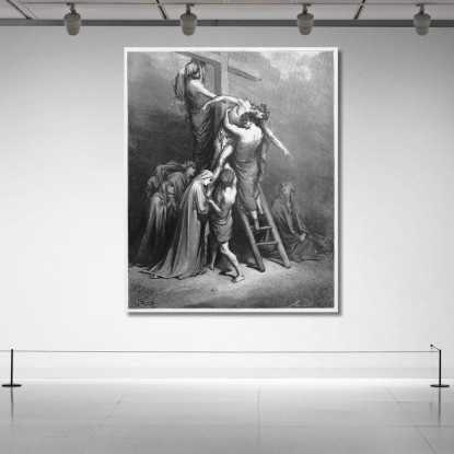 Giuseppe D'Arimatea Porta Gesù Giù Dalla Croce Doré Gustave gdr43 quadro stampato su tela