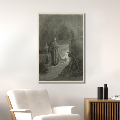 Il Corvo Pl.04 Doré Gustave gdr87 quadro stampato su tela