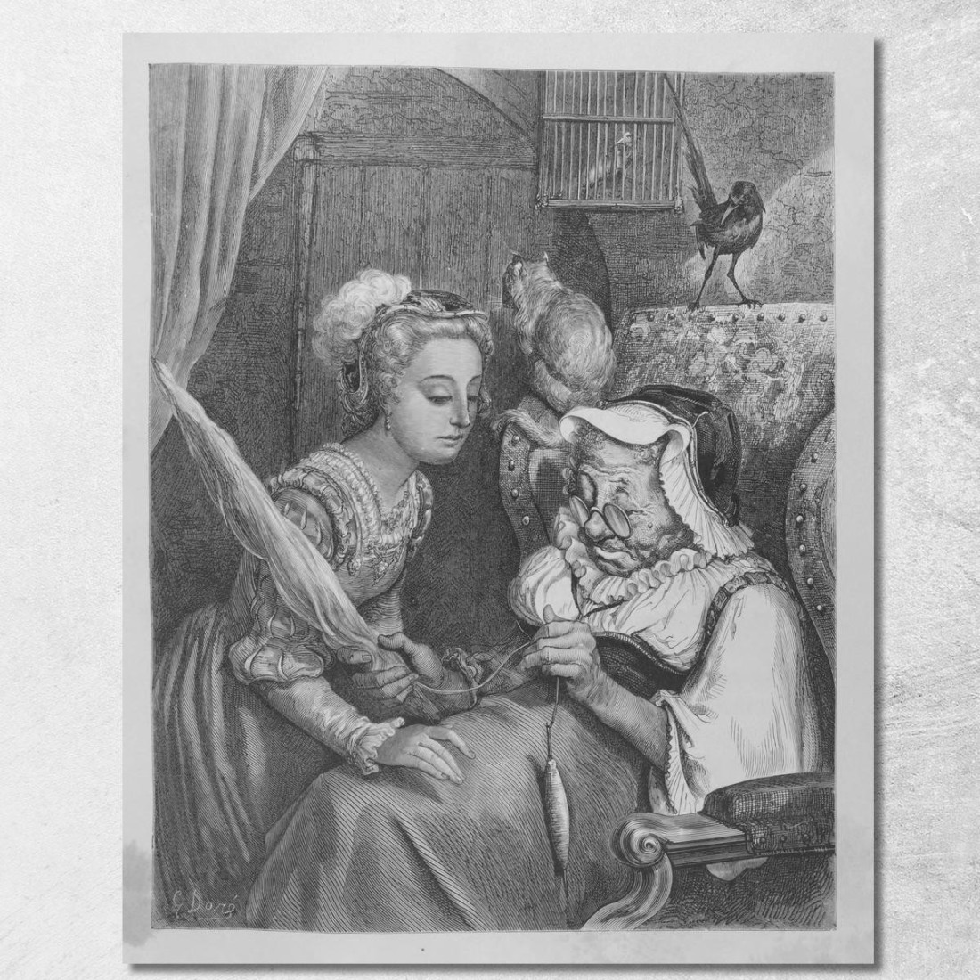 Fiabe Pl 16 Doré Gustave gdr133 quadro stampato su tela Fiabe Pl 16 Doré Gustave gdr133 quadro stampato su tela