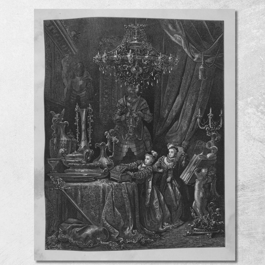 Fiabe Pl 37 Doré Gustave gdr154 quadro stampato su tela Fiabe Pl 37 Doré Gustave gdr154 quadro stampato su tela