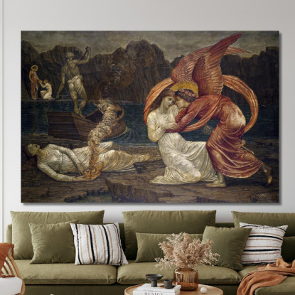 Amore E Psiche - Murales Palace Green Edward Burne Jones ebj6 quadro stampato su tela