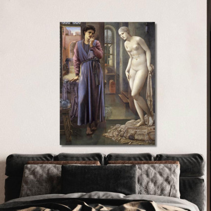 Pigmalione E L'Immagine - La Mano Si Astiene Edward Burne Jones ebj16 quadro stampato su tela