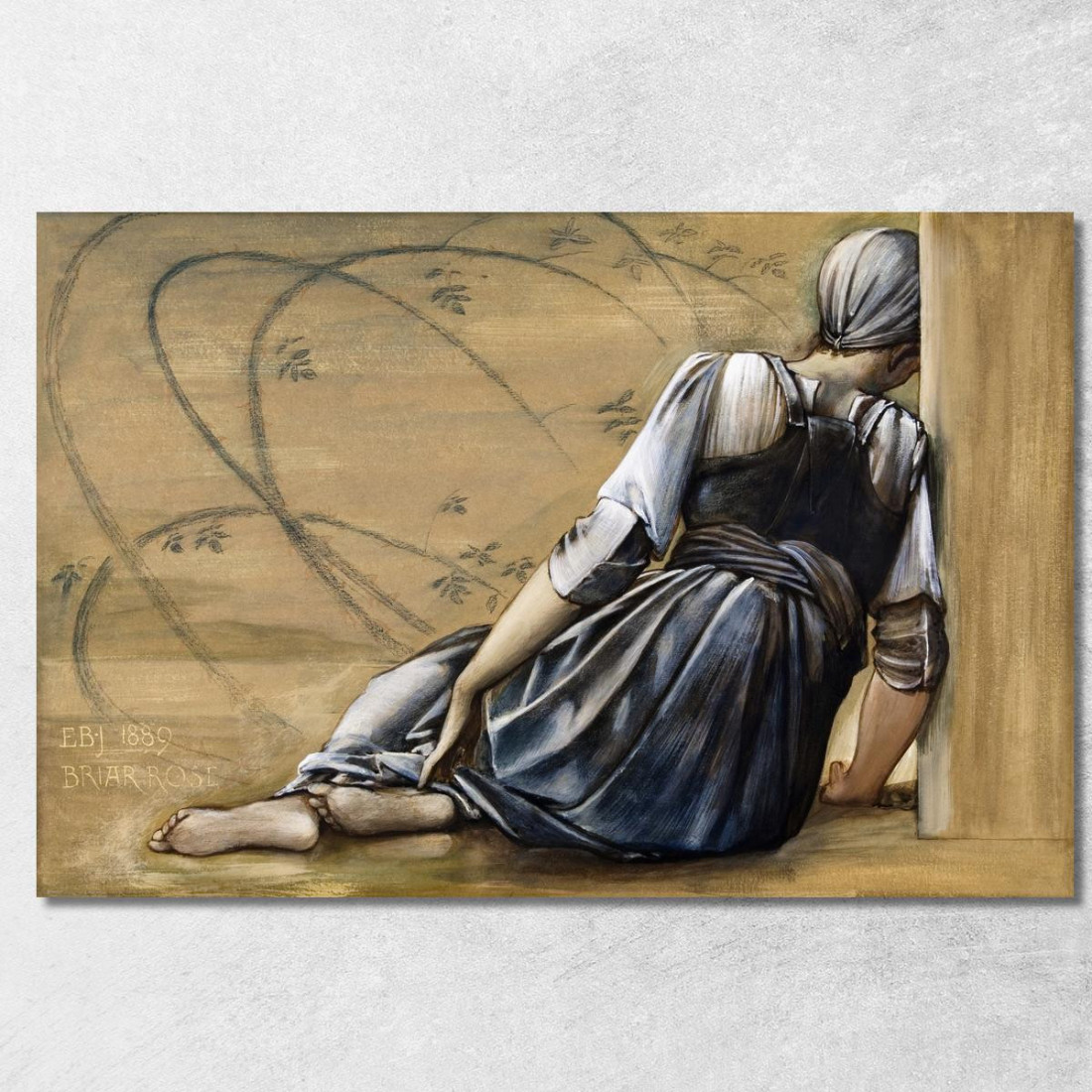 La Serie Briar Rose - Studio Per 'The Garden Court' 1891 Edward Burne Jones ebj22 quadro stampato su tela La Serie Briar Rose - Studio Per 'The Garden Court' 1891 Edward Burne Jones ebj22 quadro stampato su tela