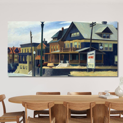 Vento Da Est Su Weehawken Edward Hopper eho14 quadro stampato su tela