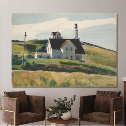 Collina E Case Cape Elizabeth Maine Edward Hopper eho20 quadro stampato su tela