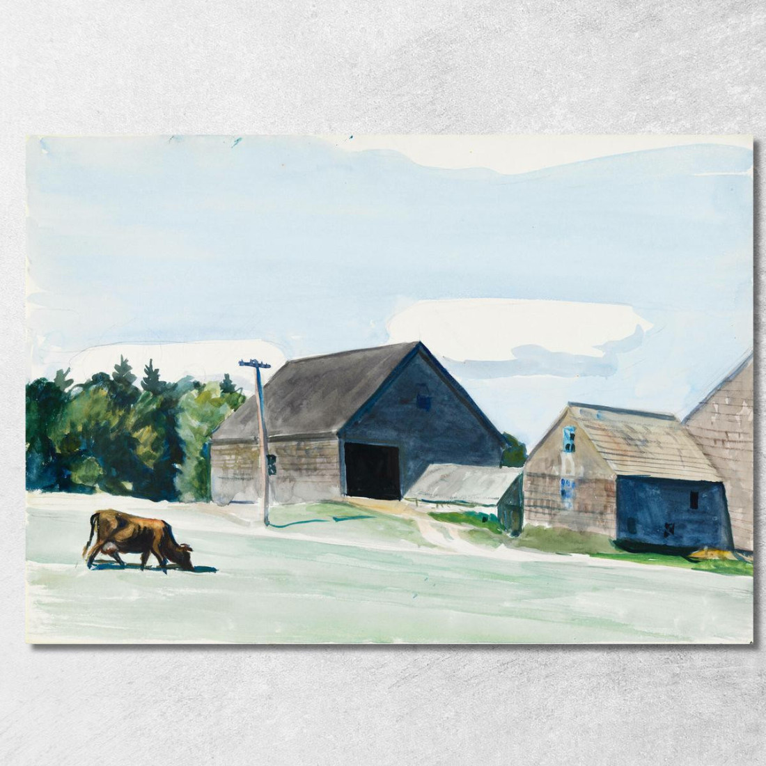 Edifici Agricoli E Mucche Edward Hopper eho67 quadro stampato su tela Edifici Agricoli E Mucche Edward Hopper eho67 quadro stampato su tela