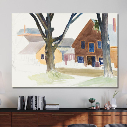 Case Con Lapidi Edward Hopper eho74 quadro stampato su tela