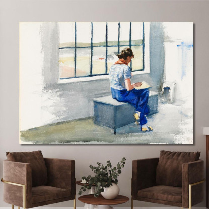 Jo Disegna Nella Truro House Edward Hopper eho78 quadro stampato su tela