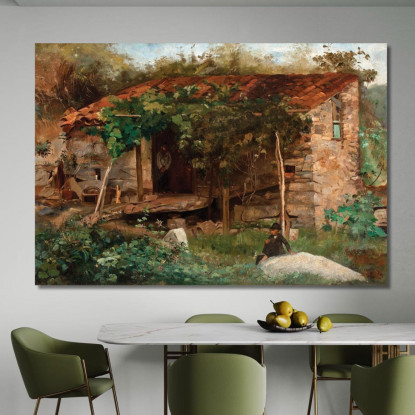 Cottage Alla Fine Della Spiaggia Di Flamengo Eliseu Visconti evs16 quadro stampato su tela