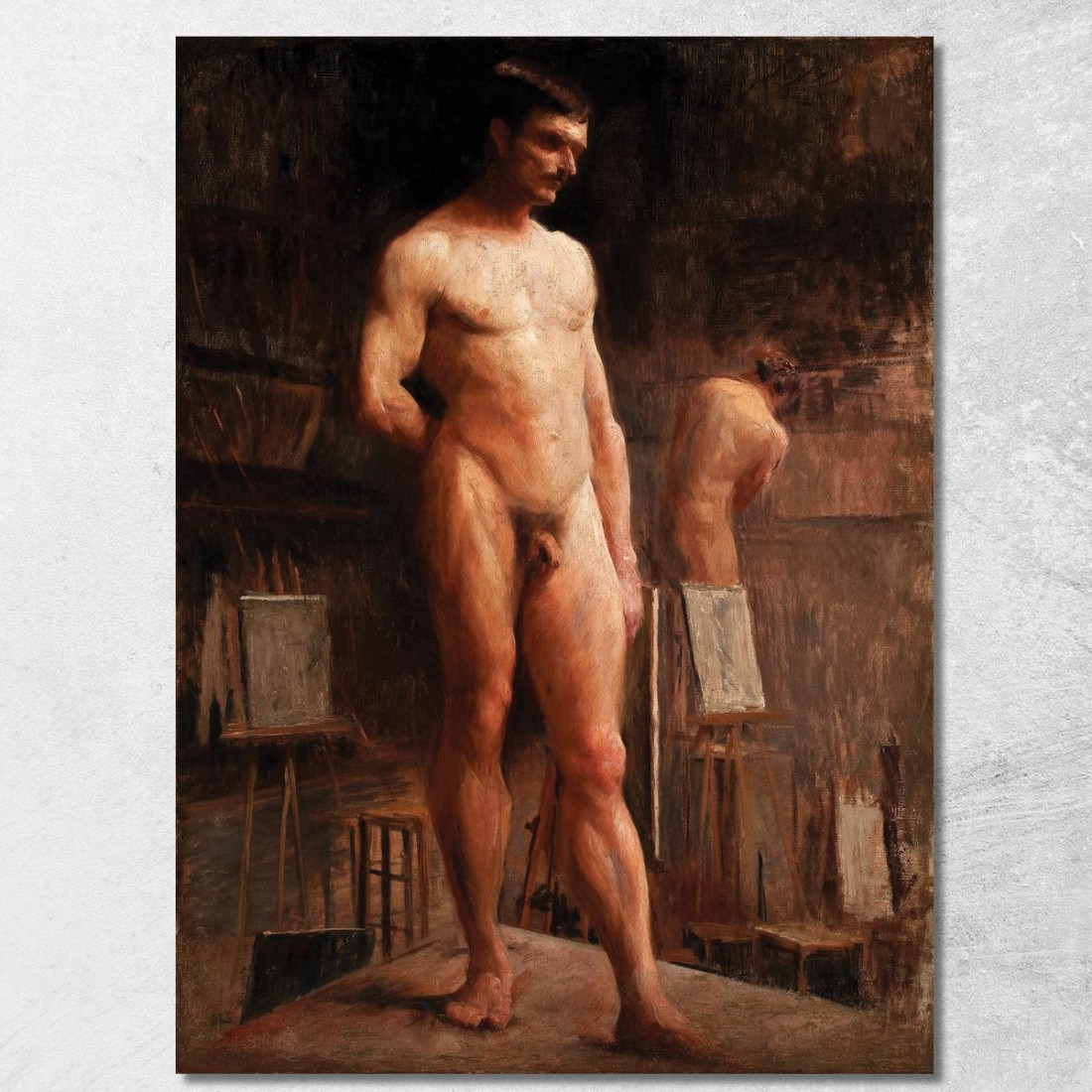 Nudo Maschile Frontale Eliseu Visconti evs42 quadro stampato su tela Nudo Maschile Frontale Eliseu Visconti evs42 quadro stampato su tela