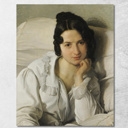 Portrait Of Carolina Zucchi Francesco Hayez fhy8 quadro stampato su tela