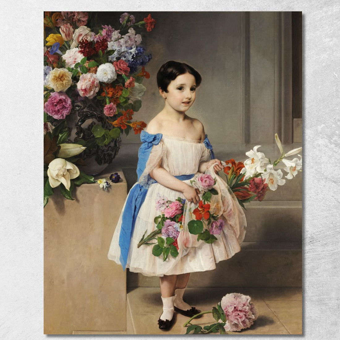 Portrait Of Countess Antonietta Negroni Prati Morosini As A Child Francesco Hayez fhy9 quadro stampato su tela Portrait Of Countess Antonietta Negroni Prati Morosini As A Child Francesco Hayez fhy9 quadro stampato su tela