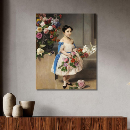 Portrait Of Countess Antonietta Negroni Prati Morosini As A Child Francesco Hayez fhy9 quadro stampato su tela