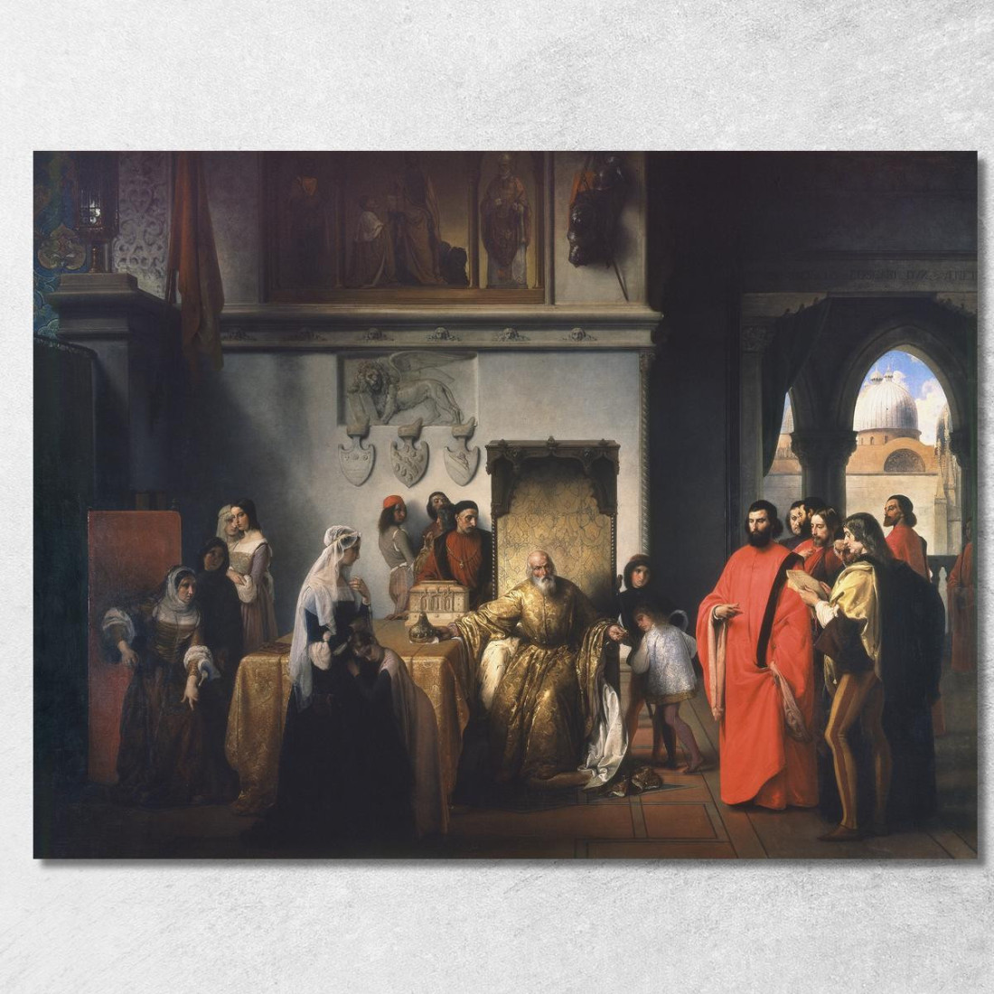 Doge Francesco Foscari Removal The Two Foscari Francesco Hayez fhy29 quadro stampato su tela Doge Francesco Foscari Removal The Two Foscari Francesco Hayez fhy29 quadro stampato su tela