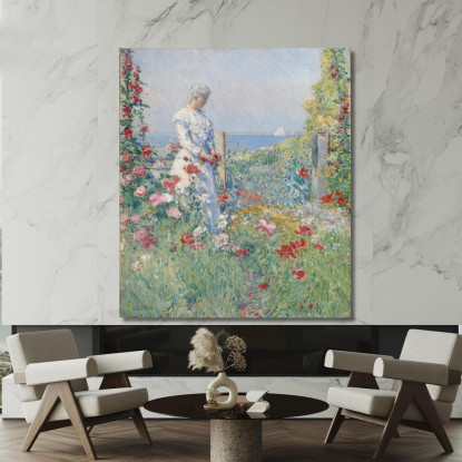 Nel Giardino Celia Thaxter Nel Suo Giardino Frederick Childe Hassam fch4 quadro stampato su tela