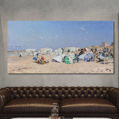 Spiaggia A Scheveningen In Olanda Frederik Hendrik Kaemmerer fhk6 quadro stampato su tela