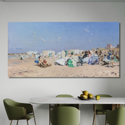 Spiaggia A Scheveningen In Olanda Frederik Hendrik Kaemmerer fhk6 quadro stampato su tela