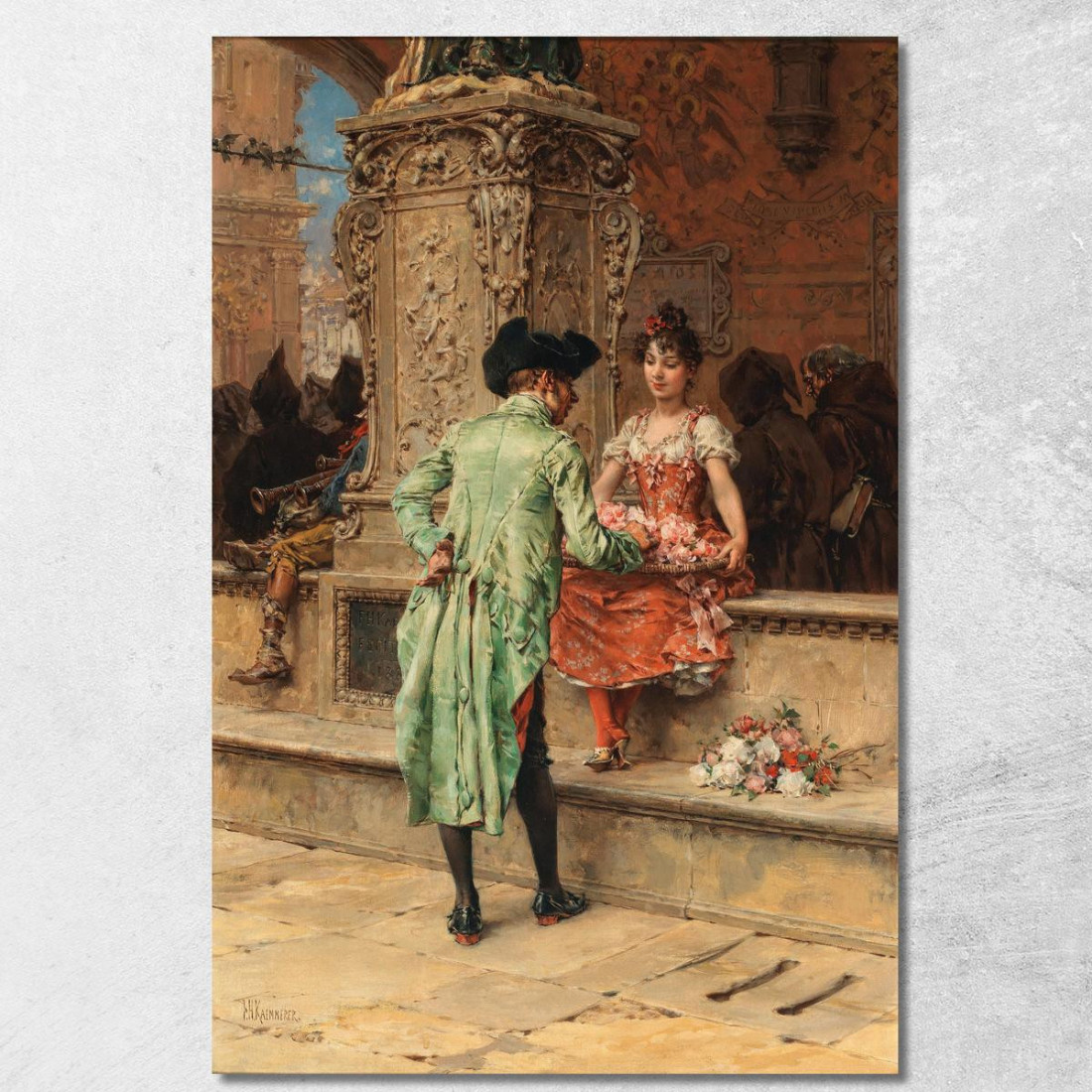 Il Cavaliere E La Damigella Frederik Hendrik Kaemmerer fhk15 quadro stampato su tela Il Cavaliere E La Damigella Frederik Hendrik Kaemmerer fhk15 quadro stampato su tela