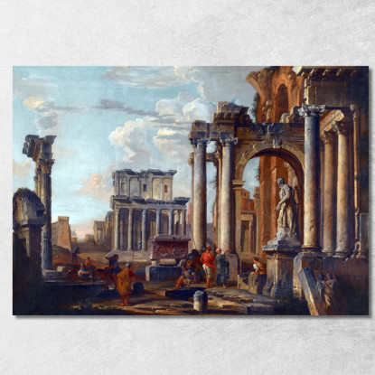 Rovine Con Il Tempio Di Antonino E Faustina Giovanni Paolo Pannini gpp21 quadro stampato su tela