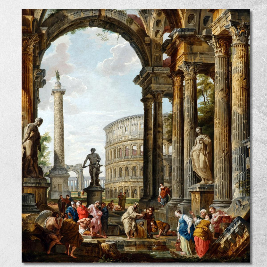Il Filosofo Diogene Getta La Sua Ciotola Giovanni Paolo Pannini gpp24 quadro stampato su tela Il Filosofo Diogene Getta La Sua Ciotola Giovanni Paolo Pannini gpp24 quadro stampato su tela