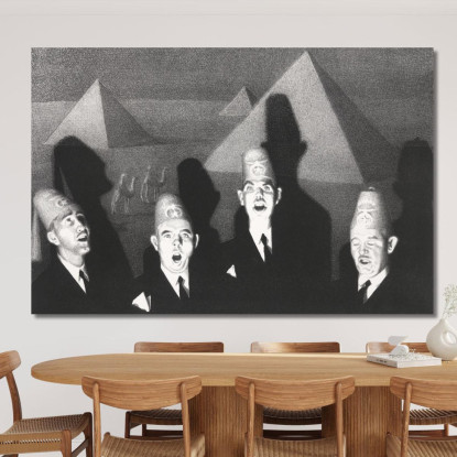 Quartetto Di Shriner Grant Wood gwo4 quadro stampato su tela
