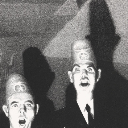 Quartetto Di Shriner Grant Wood gwo4 quadro stampato su tela
