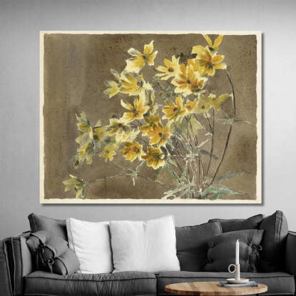 Fiore Giallo Con Bordo Hannah Borger Overbeck hbo20 quadro stampato su tela