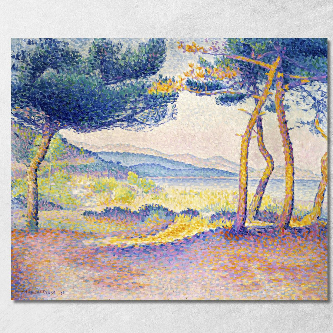 Pini Lungo La Riva Henri Edmond Cross hec12 quadro stampato su tela Pini Lungo La Riva Henri Edmond Cross hec12 quadro stampato su tela