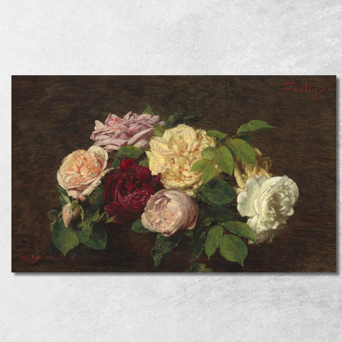 Bella Rosa Henri Fantin-Latou hfl6 quadro stampato su tela Bella Rosa Henri Fantin-Latou hfl6 quadro stampato su tela