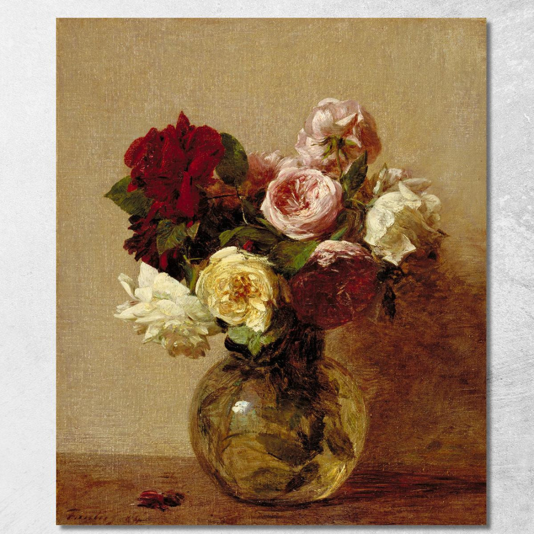 Rose Henri Fantin-Latou hfl11 quadro stampato su tela Rose Henri Fantin-Latou hfl11 quadro stampato su tela