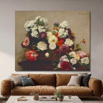 Natura Morta Con Fiori Henri Fantin-Latou hfl19 quadro stampato su tela