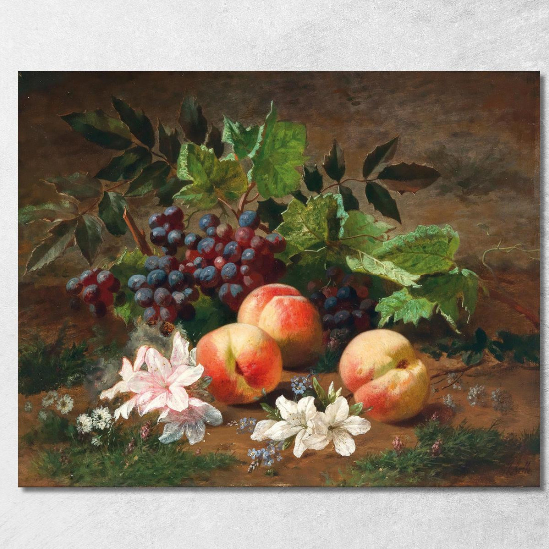 Una Natura Morta Nella Foresta Con Pesche E Uva Henri Rousseau hrs2 quadro stampato su tela Una Natura Morta Nella Foresta Con Pesche E Uva Henri Rousseau hrs2 quadro stampato su tela