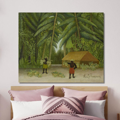 Raccolta Delle Banane Henri Rousseau hrs3 quadro stampato su tela