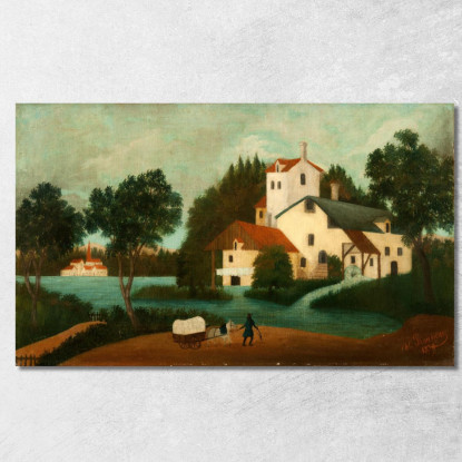 Paesaggio Con Mulino Ad Acqua Henri Rousseau hrs11 quadro stampato su tela