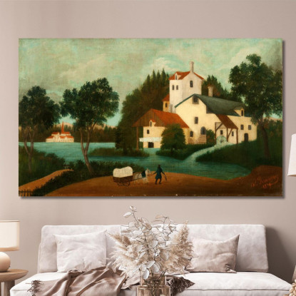 Paesaggio Con Mulino Ad Acqua Henri Rousseau hrs11 quadro stampato su tela