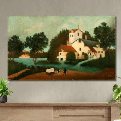 Paesaggio Con Mulino Ad Acqua Henri Rousseau hrs11 quadro stampato su tela