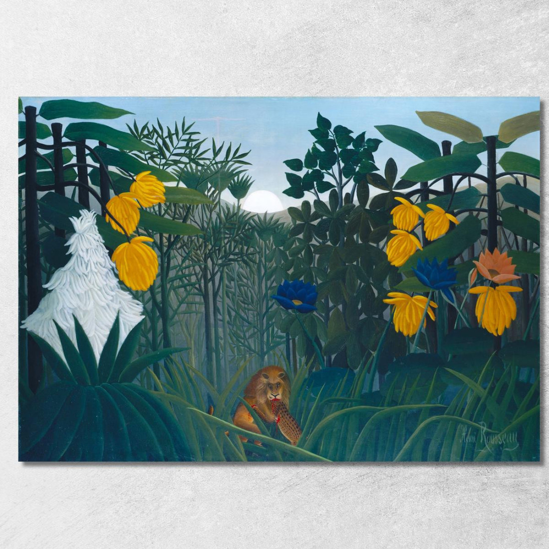 Il Pasto Del Leone Henri Rousseau hrs36 quadro stampato su tela Il Pasto Del Leone Henri Rousseau hrs36 quadro stampato su tela
