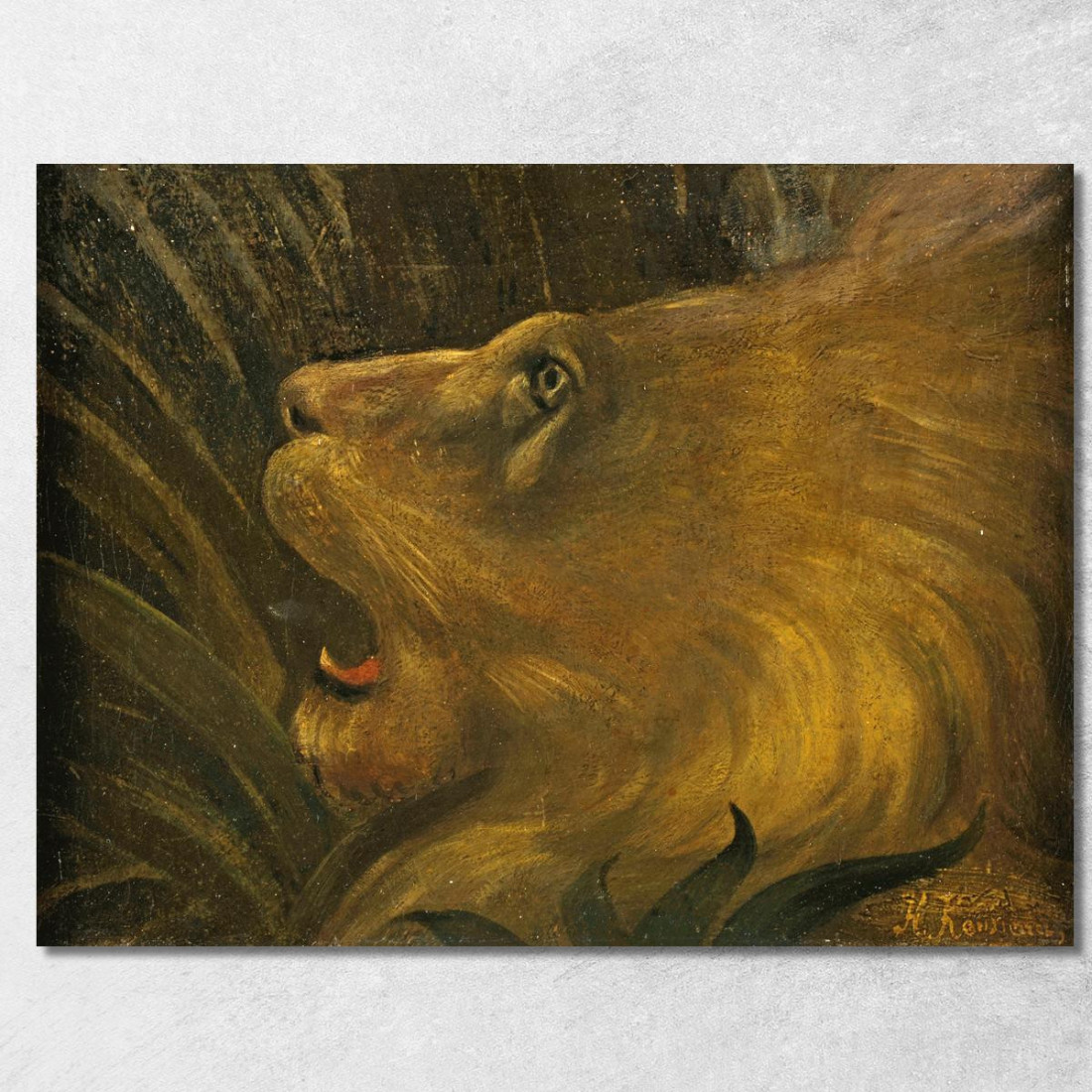 Testa Di Leone Henri Rousseau hrs45 quadro stampato su tela Testa Di Leone Henri Rousseau hrs45 quadro stampato su tela