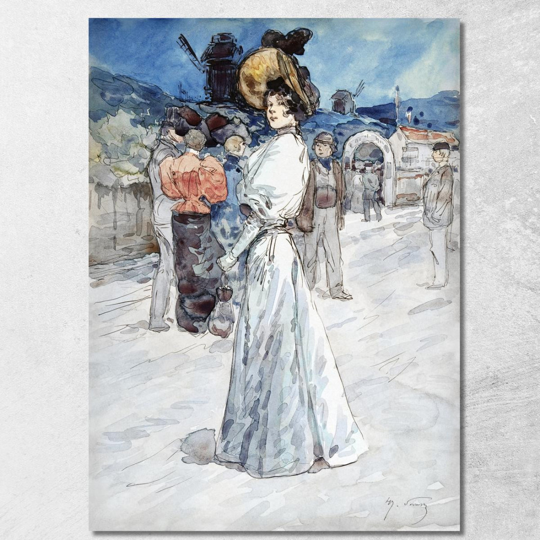 Una Parigina Fuori Dal Moulin De La Galette Henry Somm hmm2 quadro stampato su tela Una Parigina Fuori Dal Moulin De La Galette Henry Somm hmm2 quadro stampato su tela